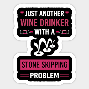 Wine Drinker Stone Skipping Stones Rock Rocks Skimming Sticker